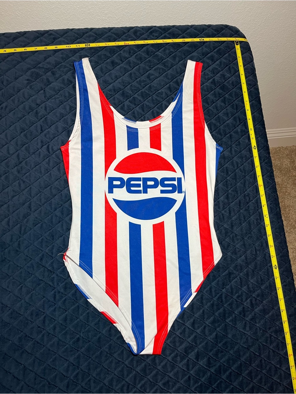 Pepsi Red, White & Blue Striped Women’s One-Piece Swimsuit